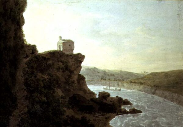 View on the Tiber near Ponte Molle three miles from Rome 1780 by John Robert Cozens, hand-painted oil painting reproduction