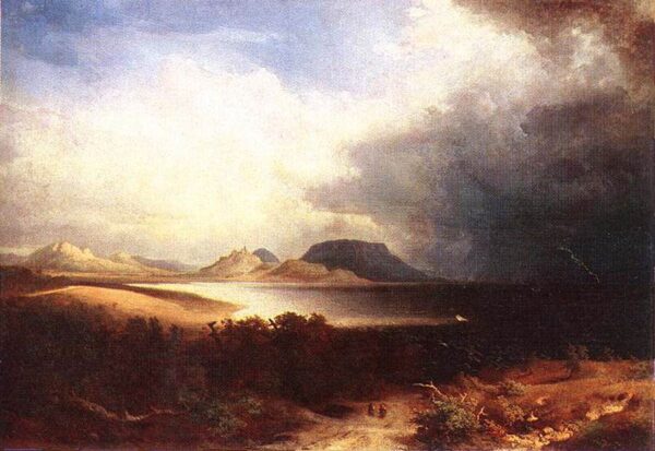 View to the Lake Balaton (Storm) by Sándor Brodszky, hand-painted oil painting reproduction