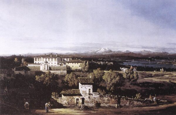 View with the Villa Melzi D’Eril by Bernardo Bellotto, hand-painted oil painting reproduction