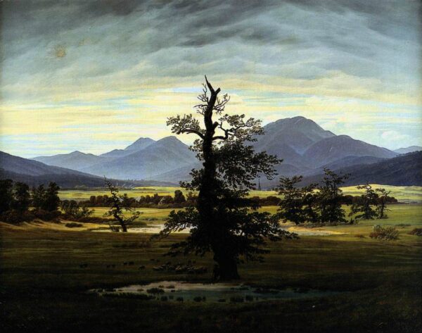 Village Landscape in Morning Light by Caspar David Friedrich, hand-painted oil painting reproduction