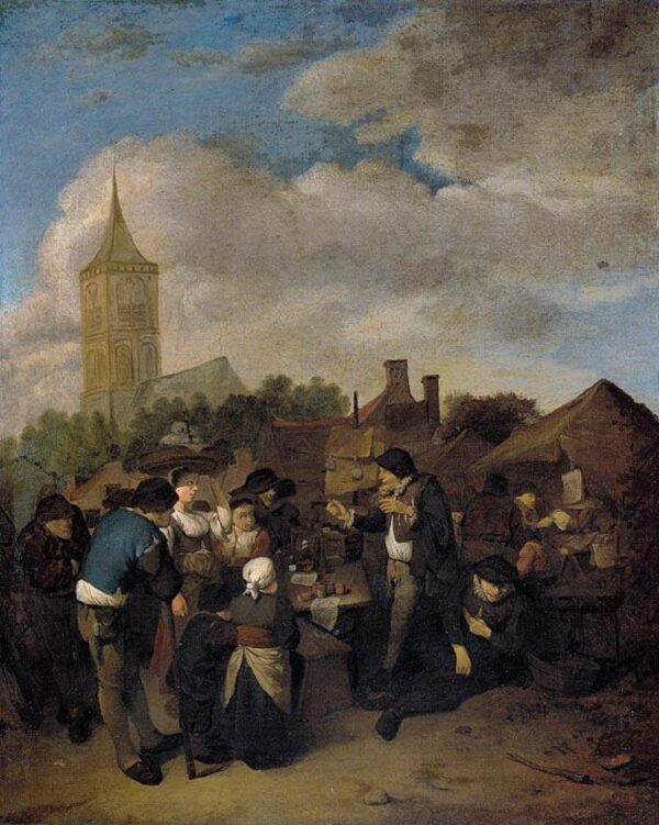 Village Market with the Quack by Cornelis Bega, hand-painted oil painting reproduction