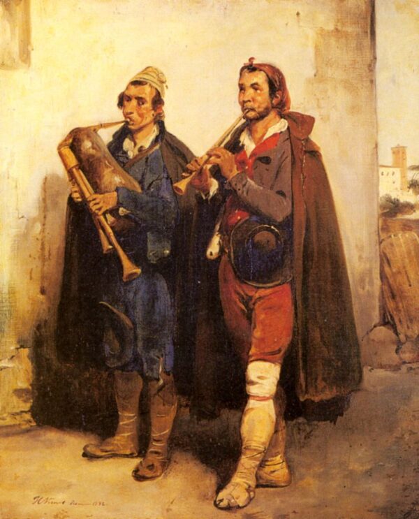 Village Musicians by Horace Vernet, hand-painted oil painting reproduction