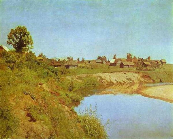 Village On The Bank Of A River by Isaac Levitan, hand-painted oil reproduction