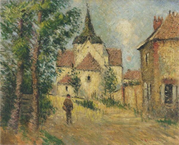 Village Street by Gustave Loiseau, hand-painted oil painting reproduction