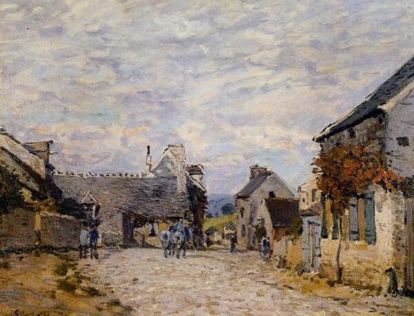 Village Street – Louveciennes by Alfred Sisley, hand-painted oil painting reproduction