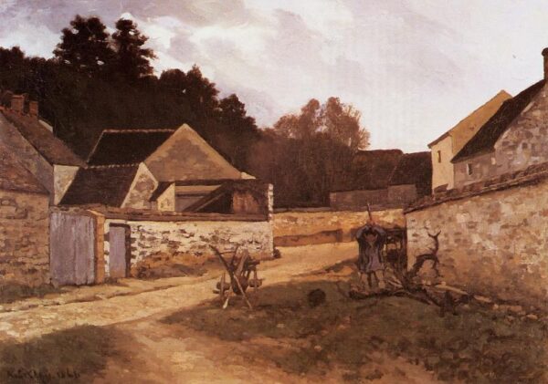 Village Street in Marlotte by Alfred Sisley, hand-painted oil painting reproduction