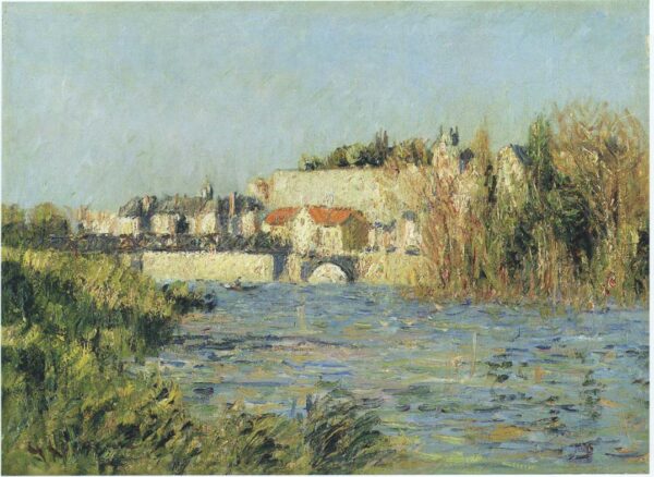 Village in Sun on the River by Gustave Loiseau, hand-painted oil painting reproduction