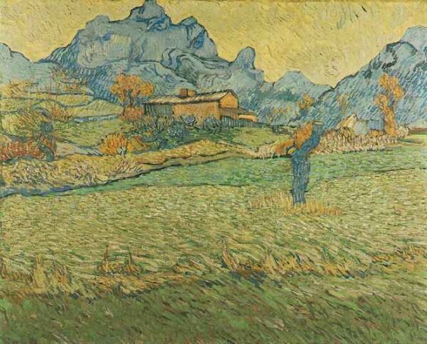 A Meadow in the Mountains Le Mas de Saint Paul by Vincent van Gogh, hand-painted oil painting reproduction