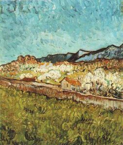 At the Foot of the Mountains by Vincent van Gogh, hand-painted oil painting reproduction