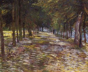 Avenue in Voyer dArgenson Park at Asnieres by Vincent van Gogh, hand-painted oil painting reproduction