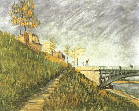 Banks of the Seine with Pont de Clichy by Vincent van Gogh, hand-painted oil reproduction
