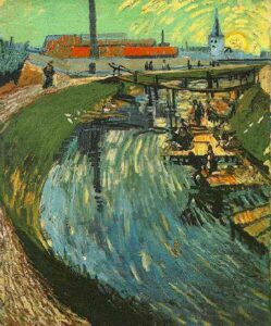 Canal with Women Washing by Vincent van Gogh, hand-painted oil painting reproduction
