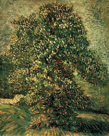 Chestnut Tree in Blossom by Vincent van Gogh, hand-painted oil reproduction