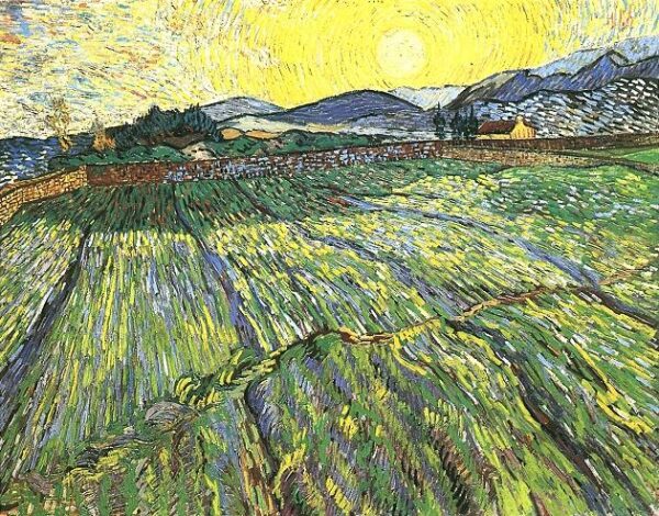 Enclosed Field with Rising Sun by Vincent van Gogh, hand-painted oil painting reproduction