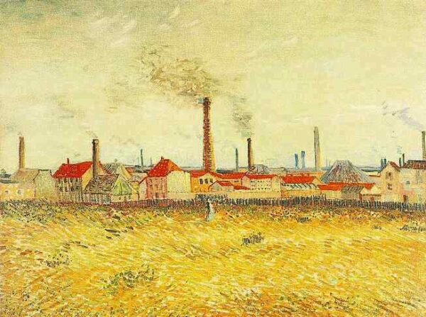 Factories at Asnieres Seen from the Quai de Clichy by Vincent van Gogh, hand-painted oil painting reproduction