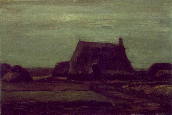 Farm with Stacks of Peat by Vincent van Gogh, hand-painted oil painting reproduction