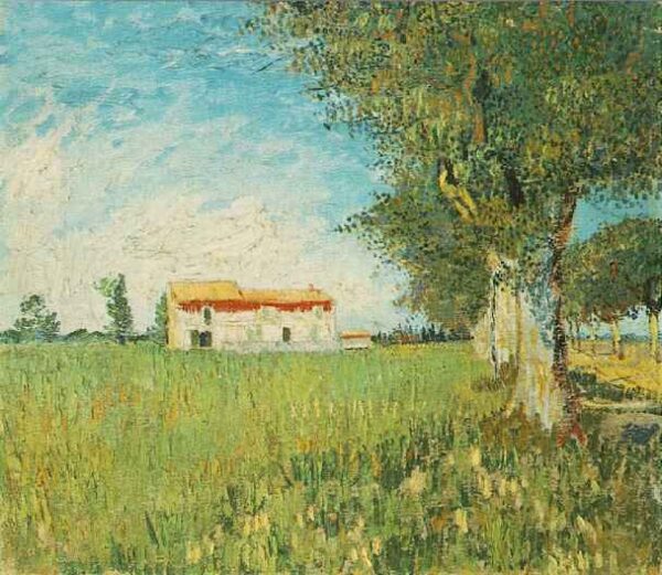 Farmhouse in a Wheat Field by Vincent van Gogh, hand-painted oil painting reproduction