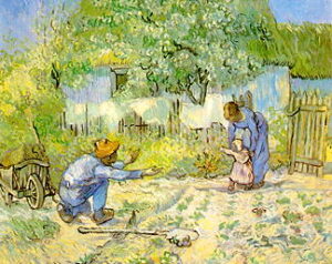 First Steps After Millet by Vincent van Gogh, hand-painted oil painting reproduction