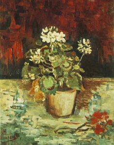Geranium in a Flowerpot by Vincent van Gogh, hand-painted oil painting reproduction