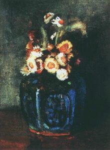 Ginger Jar Filled with Chrysanthemums by Vincent van Gogh, hand-painted oil painting reproduction