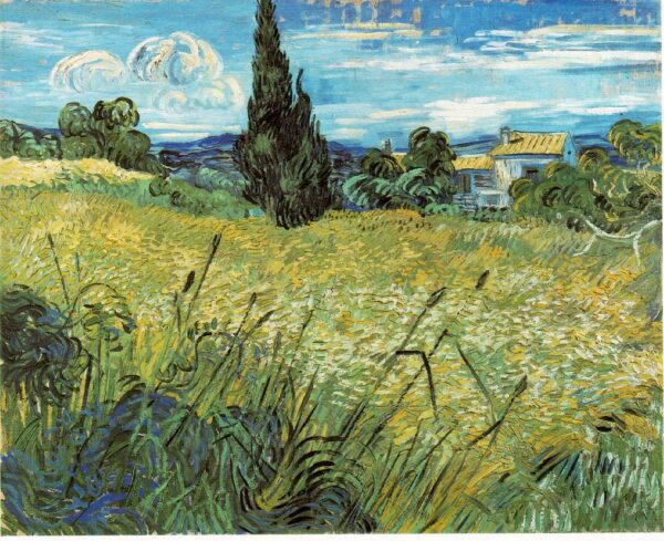Green Wheat Field with Cypress by Vincent van Gogh, hand-painted oil painting reproduction