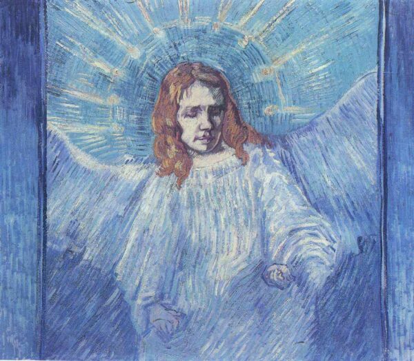 Half Figure of an Angel After Rembrandt by Vincent van Gogh, hand-painted oil painting reproduction