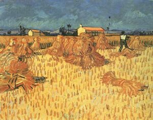 Harvest in Provence by Vincent van Gogh, hand-painted oil painting reproduction