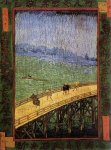 Japonaiserie Bridge in the Rain After Hiroshige by Vincent van Gogh