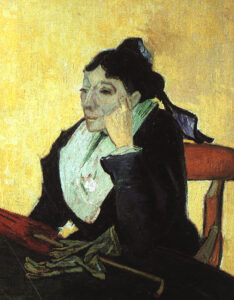 L'Arlésienne (Madame Ginoux) with Gloves and Umbrella by Vincent van Gogh, hand-painted oil painting reproduction