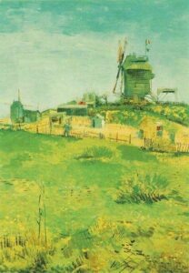 Le Moulin de la Galette Green by Vincent van Gogh, hand-painted oil painting reproduction