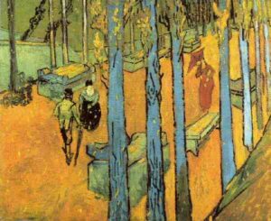 Les Alyscamps Falling Autumn Leaves by Vincent van Gogh, hand-painted oil painting reproduction
