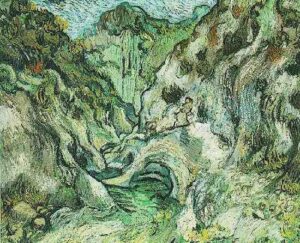 Les Peiroulets Ravine Gray by Vincent van Gogh, hand-painted oil painting reproduction