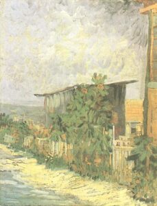 Montmartre Path with Sunflowers by Vincent van Gogh, hand-painted oil painting reproduction