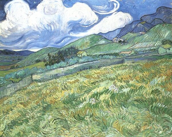 Mountainous Landscape Behind Saint Paul Hospital by Vincent van Gogh, hand-painted oil painting reproduction