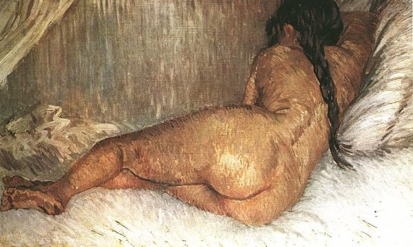 Nude Woman Reclining Seen from the Back by Vincent van Gogh, hand-painted oil painting reproduction