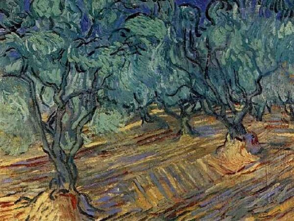 Olive Grove Blue by Vincent van Gogh, hand-painted oil painting reproduction