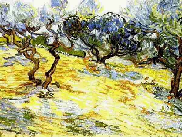 Olive Trees with the Alpilles in the Background by Vincent van Gogh, hand-painted oil reproduction