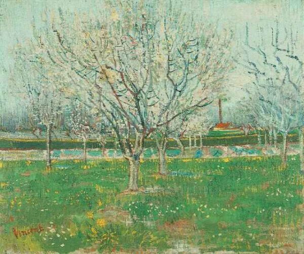 Orchard in Blossom Plum Trees by Vincent van Gogh, hand-painted oil painting reproduction