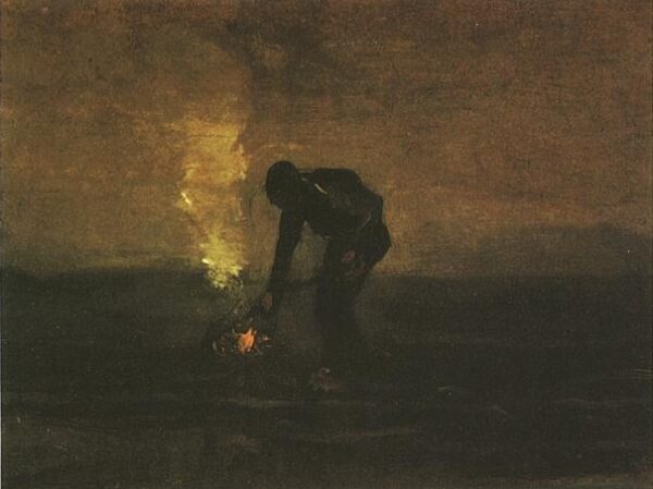 Peasant Burning Weeds by Vincent van Gogh, hand-painted oil painting reproduction