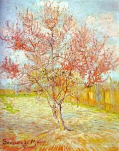 Pink Peach Tree in Blossom Reminiscence of Mauve by Vincent van Gogh, hand-painted oil painting reproduction