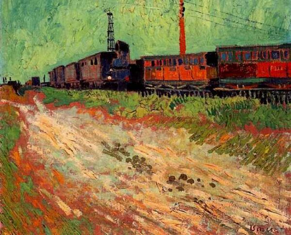 Railway Carriages by Vincent van Gogh, hand-painted oil painting reproduction