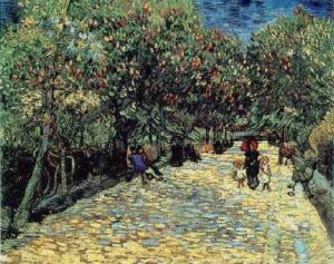 Red Chestnuts in the Public Park at Arles by Vincent van Gogh, hand-painted oil painting reproduction