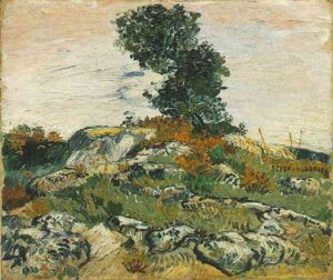 Rocks with Oak Tree by Vincent van Gogh, hand-painted oil painting reproduction