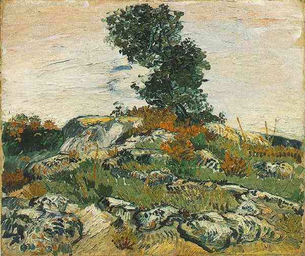 Rocks with Oak Tree by Vincent van Gogh, hand-painted oil reproduction