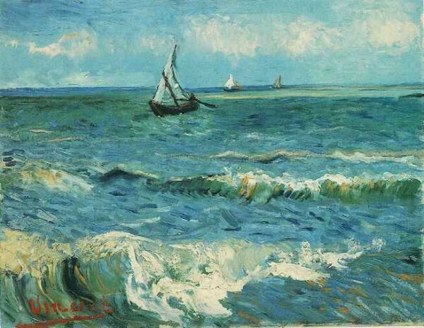 Seascape at Saintes Maries by Vincent van Gogh, hand-painted oil painting reproduction