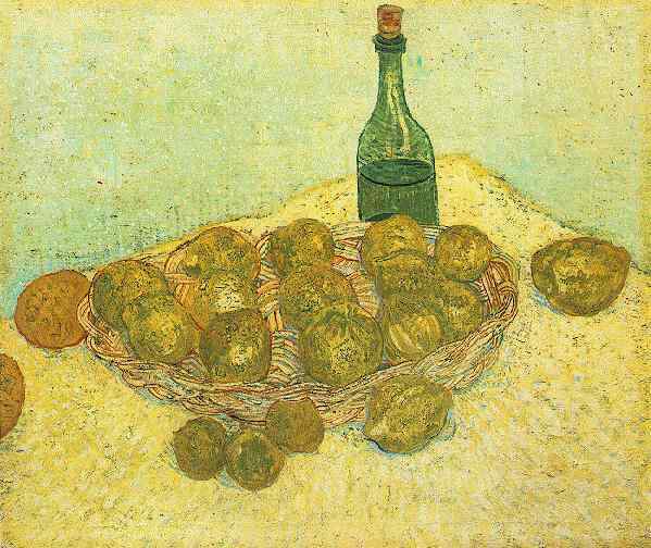 Still Life Bottle Lemons and Oranges by Vincent van Gogh, hand-painted oil reproduction