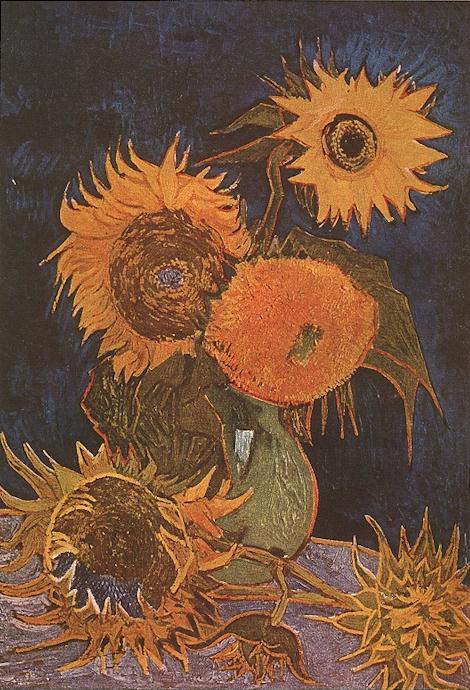 Still Life Vase with Five Sunflowers by Vincent van Gogh, hand-painted oil reproduction