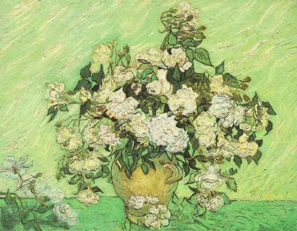 Still Life Vase with Roses by Vincent van Gogh, hand-painted oil painting reproduction