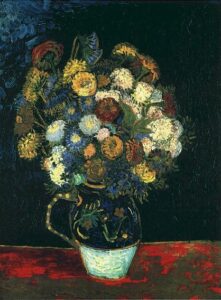 Still Life Vase with Zinnias by Vincent van Gogh, hand-painted oil painting reproduction