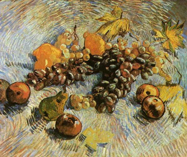 Still Life with Apples Pears Lemons and Grapes by Vincent van Gogh, hand-painted oil painting reproduction